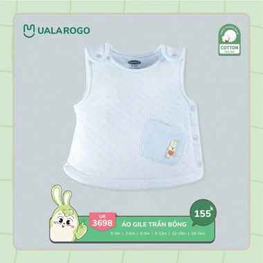 Áo Gile Cài Chéo Dễ Thương Uala Rogo cho Bé Trai & Bé Gái 3-14kg-Giá 145.000 VND