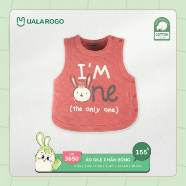 Áo Gile Cài Chéo Dễ Thương Uala Rogo cho Bé Trai & Bé Gái 3-14kg-Giá 145.000 VND