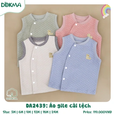 Áo Gile Cotton Cài Giữa Dokma cho Bé (3-11kg) DA2.439/DA2.471 - Giá chỉ 99.000 VND 2