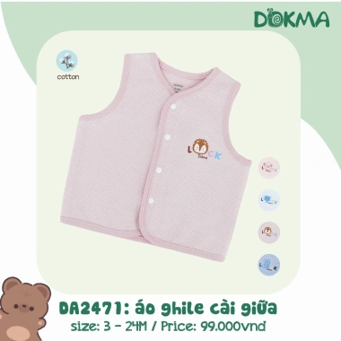 Áo Gile Cotton Cài Giữa Dokma cho Bé (3-11kg) DA2.439/DA2.471 - Giá chỉ 99.000 VND 8