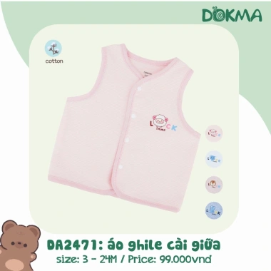 Áo Gile Cotton Cài Giữa Dokma cho Bé (3-11kg) DA2.439/DA2.471 - Giá chỉ 99.000 VND 9