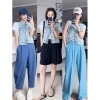 Áo gile denim nữ cổ polo dáng nhỏ, chất liệu bò cao cấp, giảm giá 265k 5