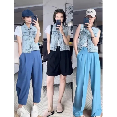 Áo gile denim nữ cổ polo dáng nhỏ, chất liệu bò cao cấp, giảm giá 265k 5