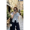 Áo gile denim nữ cổ polo dáng nhỏ, chất liệu bò cao cấp, giảm giá 265k 6