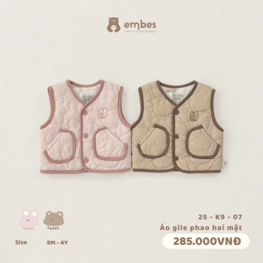 Áo Gile Hai Mặt Phao và Nỉ Lông Dày Dặn Cho Bé 8-18kg - Bộ Sưu Tập Mới Giá Ưu Đãi 228.000đ Áo Gile Hai Mặt Phao và Nỉ Lông Dày Dặn Cho Bé 8-18kg - Bộ Sưu Tập Mới Giá Ưu Đãi 228.000đ