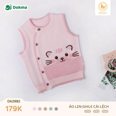 Áo Gile Len Dễ Thương Cho Bé 1-9M, 4-5-8-8kg - Giá 165.000₫ | Dokma DA1.630 DA1.633 DA2.262