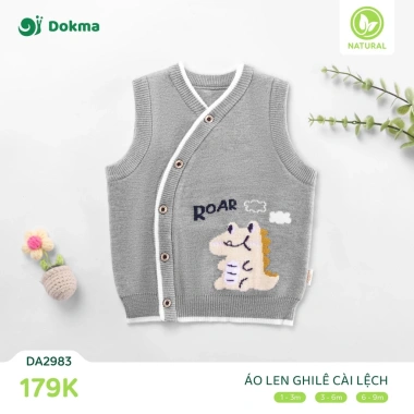 Áo Gile Len Dễ Thương Cho Bé 1-9M, 4-5-8-8kg - Giá 165.000₫ | Dokma DA1.630 DA1.633 DA2.262
