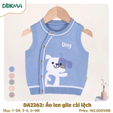 Áo Gile Len Dễ Thương Cho Bé 1-9M, 4-5-8-8kg - Giá 165.000₫ | Dokma DA1.630 DA1.633 DA2.262 9 Áo Gile Len Dễ Thương Cho Bé 1-9M, 4-5-8-8kg - Giá 165.000₫ | Dokma DA1.630 DA1.633 DA2.262 9