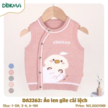 Áo Gile Len Dễ Thương Cho Bé 1-9M, 4-5-8-8kg - Giá 165.000₫ | Dokma DA1.630 DA1.633 DA2.262