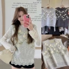 Áo gile len họa tiết hoa nổi độc đáo - Thời trang thu đông, loại 1, chỉ 179k