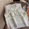 Áo gile len họa tiết hoa nổi độc đáo - Thời trang thu đông, loại 1, chỉ 179k 8