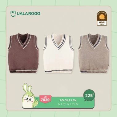 Áo Gile Len Nhiều Màu Uala 9-24kg Cho Bé – Thoáng Khí, Đa Dạng Mẫu UR7.031 UR7.033 UR7.034 UR7.038 UR7.039 Giá 225.000₫