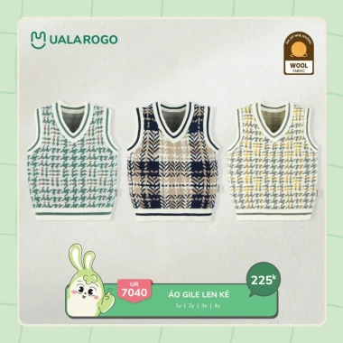 Áo Gile Len Nhiều Màu Uala 9-24kg Cho Bé – Thoáng Khí, Đa Dạng Mẫu UR7.031 UR7.033 UR7.034 UR7.038 UR7.039 Giá 225.000₫