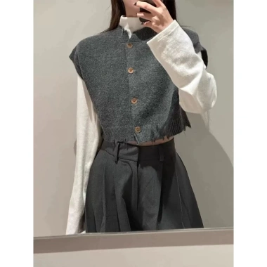 Áo gile len phong cách Hàn Quốc, dễ phối, giảm còn 47k - giá gốc 61.1k 8