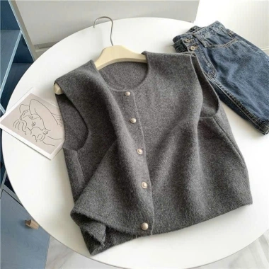 Áo gile len thu đông hottrend KK SP359 – len dệt kim mềm mại, cách điệu, cao cấp, giảm còn 129k