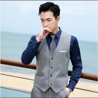 Áo Gile Nam Vest Công Sở Cao Cấp - Đen, Xanh Đen, Xám, Chất Liệu Dày Dặn, Dễ Phối Áo Sơ Mi, Giá 159.000₫