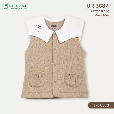 Áo Gile Nỉ Uala 0-24 tháng 3-14kg - Đồ ấm áp, dễ thương cho bé yêu