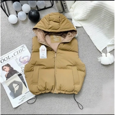 Áo gile nũ có mũ - Dáng ngắn, chất phao nhung mềm mịn, giá chỉ 129.000 đồng - Rẻ vô địch