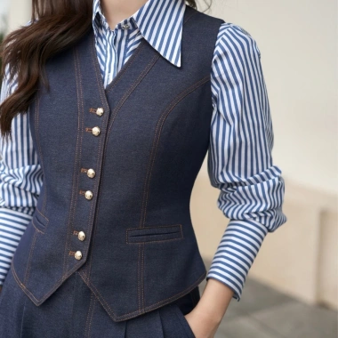 Áo gile nữ HAGOO cởi đôi khuy kim loại sang trọng, mặc đi làm, đi chơi, giảm 20% 6 Áo gile nữ HAGOO cởi đôi khuy kim loại sang trọng, mặc đi làm, đi chơi, giảm 20% 6
