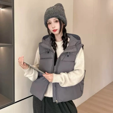 Áo gile phao nữ có mũ dày dặn ấm áp - Hottrend QCCC giảm giá 325k 4