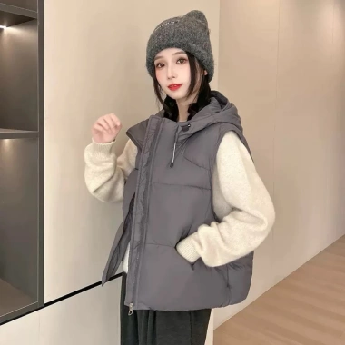 Áo gile phao nữ có mũ dày dặn ấm áp - Hottrend QCCC giảm giá 325k 6