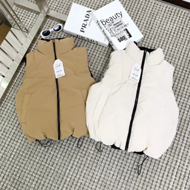 Áo Gile Phao Nữ Nhung Lì 2 Mặt Siêu Nhẹ Dáng Ngắn Dây Rút Eo Giữ Ấm Tũn Boutique 4