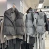 Áo gile phao unisex màu xám cổ đứng, túi dọc, hiện đại trẻ trung - 324.000đ 2