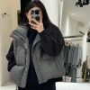 Áo gile phao unisex màu xám cổ đứng, túi dọc, hiện đại trẻ trung - 324.000đ 4