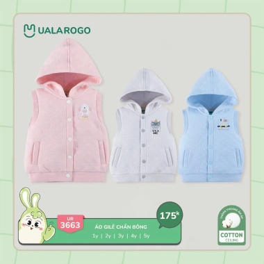 Áo Gile Trần Bông Mềm Mại Uala UR3.663 9-24kg - Đồ Ngầu Bé Trai và Bé Gái, Giá 175k 2