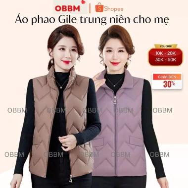 Áo gile trung niên cho mẹ - áo phao trần bông sóng mẫu mới, ấm áp, giá 228.999₫