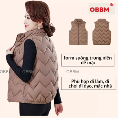 Áo gile trung niên cho mẹ - áo phao trần bông sóng mẫu mới, ấm áp, giá 228.999₫