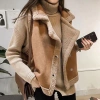 Áo gile vest giả lông cừu không tay da lộn độn bông dày dặn siêu ấm phong cách 3