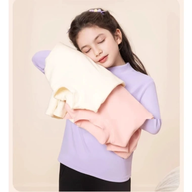 Áo giữ nhiệt bé gái BabyloveGO Ultra Warm dài tay cao cổ, co giãn, ấm áp, 109.000đ