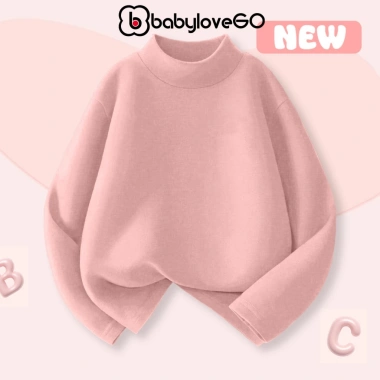 Áo giữ nhiệt bé gái BabyloveGO Ultra Warm dài tay cao cổ, co giãn, ấm áp, 109.000đ