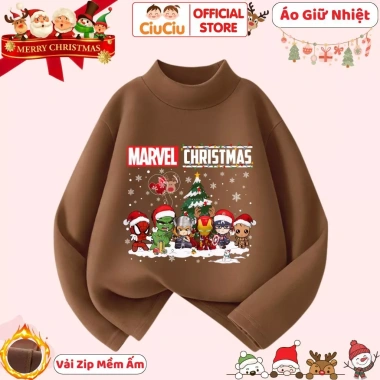 Áo Giữ Nhiệt Bé Trai Marvel Giáng Sinh CIUCIU KID Vải Zip Lông Co Dãn Siêu Anh Hùng 119k 7