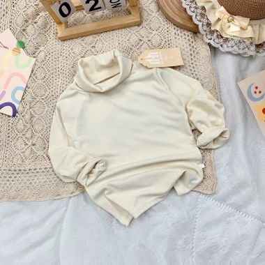 Áo giữ nhiệt cao cổ cho bé, vải thun tăm co giãn ôm sát, size 7-35kg, chỉ 55.000đ
