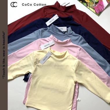 Áo giữ nhiệt COCOCOTTON cổ lọ bé trai & bé gái 8-33kg vải mềm ấm dễ chịu - 59.000đ
