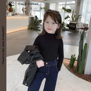 Áo giữ nhiệt COCOCOTTON cổ lọ bé trai & bé gái 8-33kg vải mềm ấm dễ chịu - 59.000đ
