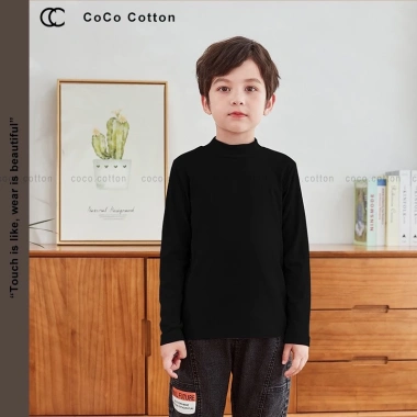 Áo giữ nhiệt COCOCOTTON cổ lọ bé trai & bé gái 8-33kg vải mềm ấm dễ chịu - 59.000đ