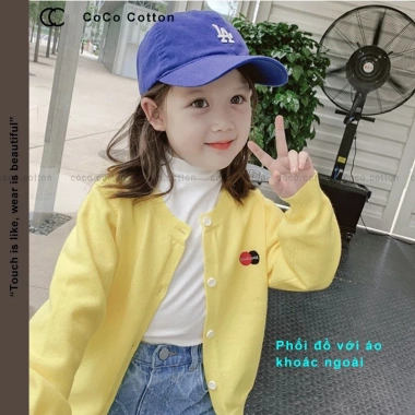 Áo giữ nhiệt COCOCOTTON cổ lọ bé trai & bé gái 8-33kg vải mềm ấm dễ chịu - 59.000đ
