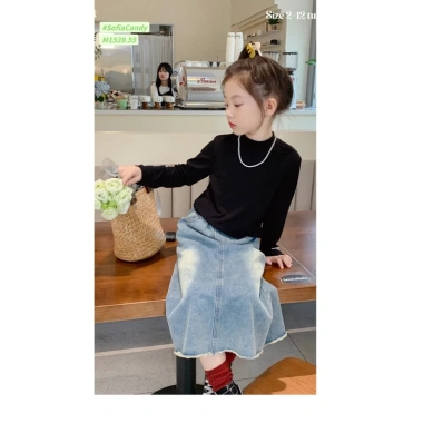 Áo giữ nhiệt cotton cổ 3 phân co giãn 4 chiều bé gái 11-33kg - Giá chỉ 95.000đ