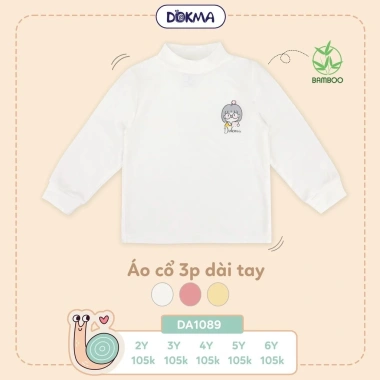 Áo giữ nhiệt Dokma cổ 3 phân cho bé 2-6 tuổi 11-21kg giá ưu đãi 105.000 VND