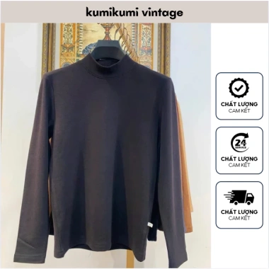 Áo giữ nhiệt nam KUMIKUMI GN1 cao cổ zip lông hai mặt, mềm mại, giữ ấm - 139k