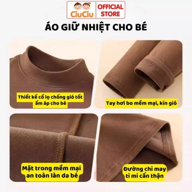 Áo giữ nhiệt Noel Giáng Sinh cho bé trai gái CIUCIU KID vải zip lông mềm co dãn 3 Áo giữ nhiệt Noel Giáng Sinh cho bé trai gái CIUCIU KID vải zip lông mềm co dãn 3