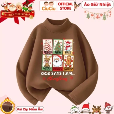 Áo giữ nhiệt Noel Giáng Sinh cho bé trai gái CIUCIU KID vải zip lông mềm co dãn 7 Áo giữ nhiệt Noel Giáng Sinh cho bé trai gái CIUCIU KID vải zip lông mềm co dãn 7