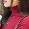Áo giữ nhiệt nữ GUNO ôm body dài tay cổ lọ thêu logo lót lông thỏ siêu ấm mùa thu đông 8