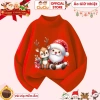 Áo Giữ Nhiệt Ông Già Noel Cưỡi Tuần Lộc Merry Christmas cho Bé Trai và Bé Gái - Vải Co Dãn, Mềm Ấm, CIUCIU KID 4