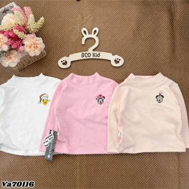 Áo giữ nhiệt thu đông bé gái cổ 3p basic, chất zip lông mềm mịn 7-27kg Tini Kids đồng giá 39k, chỉ 164k