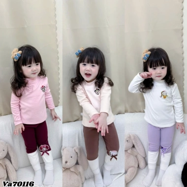 Áo giữ nhiệt thu đông bé gái cổ 3p basic, chất zip lông mềm mịn 7-27kg Tini Kids đồng giá 39k, chỉ 164k