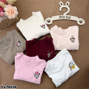 Áo giữ nhiệt thu đông bé gái cổ 3p basic, chất zip lông mềm mịn 7-27kg Tini Kids đồng giá 39k, chỉ 164k